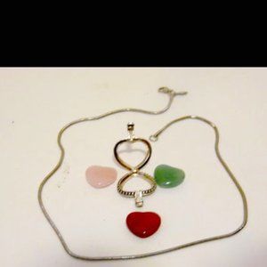 Colleen` Lopez .925  Interchangeable Heart Pendant w/ Chain 18"